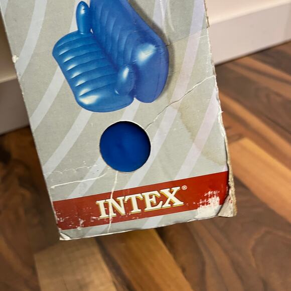 Vintage 90s Y2K Intex Air Furniture Inflatable Chair Jr Chair Love Seat Set Blue - Picture 4 of 5